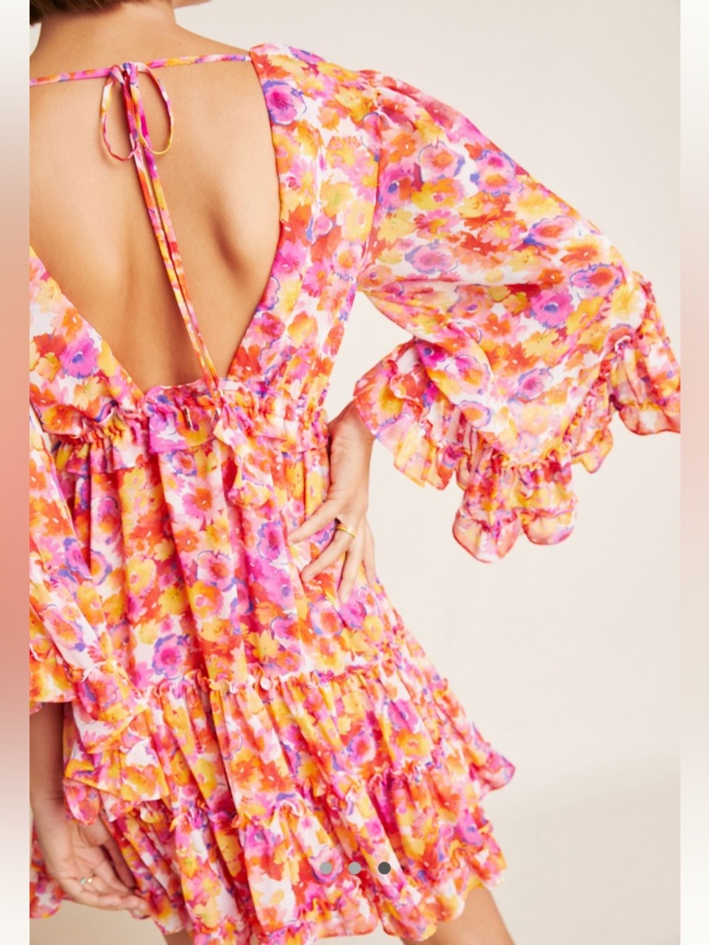 Misa Los Angeles Floral Mini Dress Size M - Picture 3 of 3